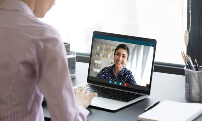 Interview being conducted virtually by employer