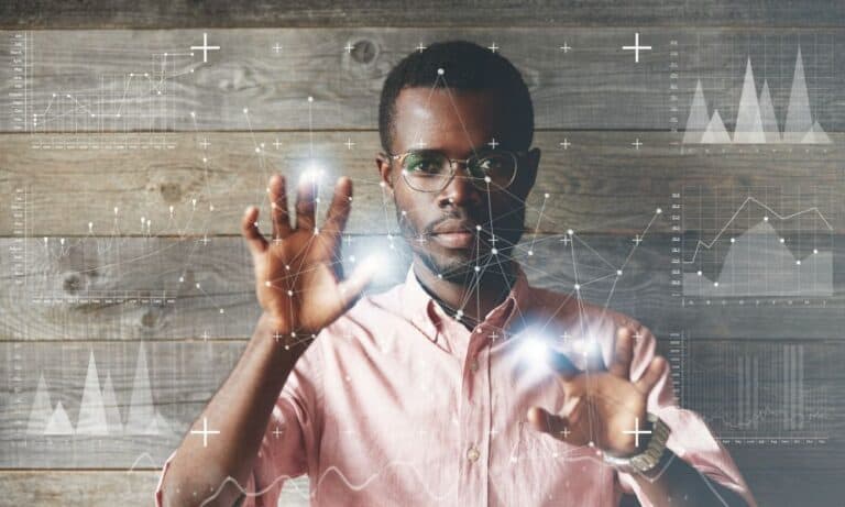 Man Using Data Map