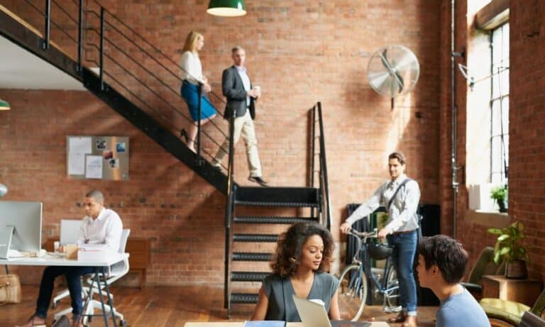 Office employees in office