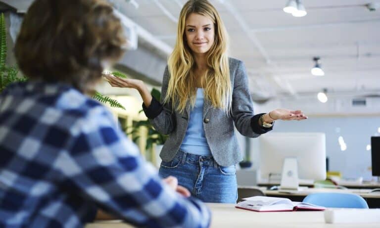 Woman frustrated in the office