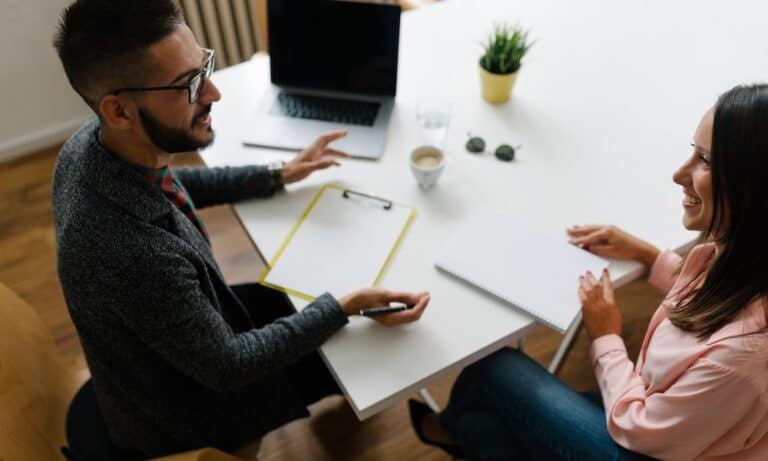 Candidate meets with recruiter