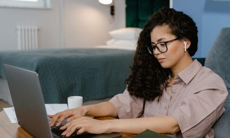 Photo of an email marketer working remotely.