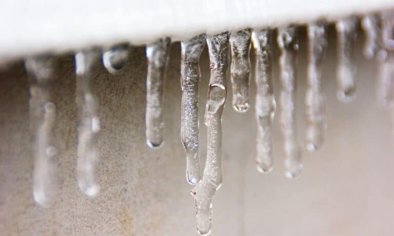 Photo of icicles hanging.