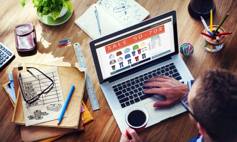 Person working on ecommerce site