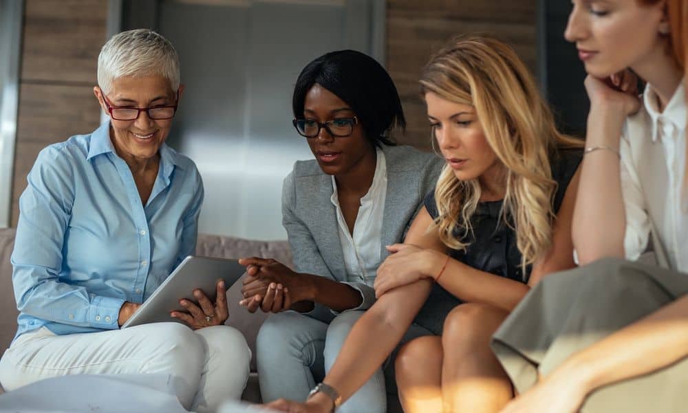 Women meeting around table