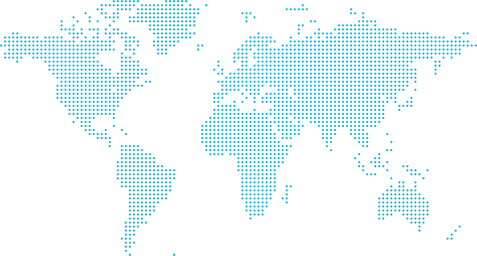 Graphic of global map represented in blue dot pattern