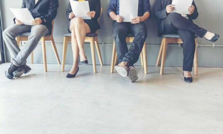 Applicants waiting in office for a job interview