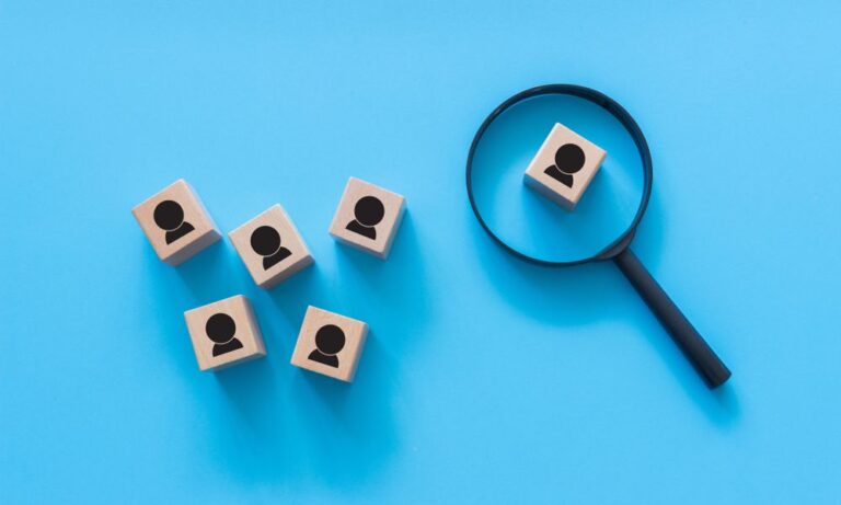 Photo of blocks representing the recruitment process.