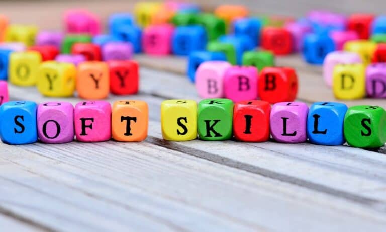 Photo of colored blocks spelling "Soft Skills".