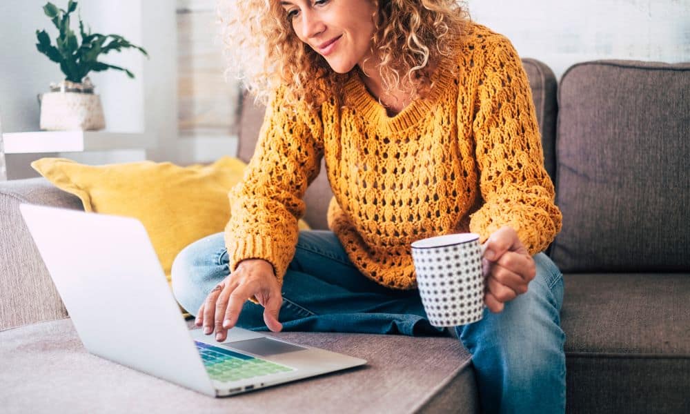 Photo of a digital marketer working remotely.