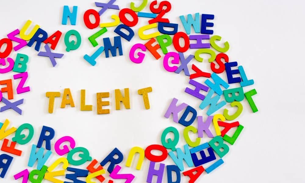 Photo of letters spelling out the word "talent".