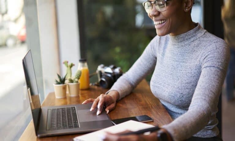 Photo of a remote worker gaining visibility.
