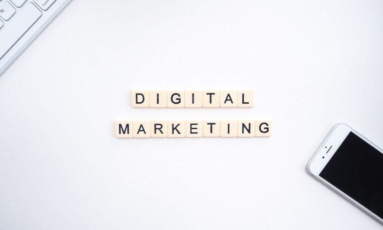Photo of Scrabble letters spelling out "Digital Marketing".
