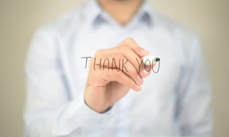 Thank You written on glass board