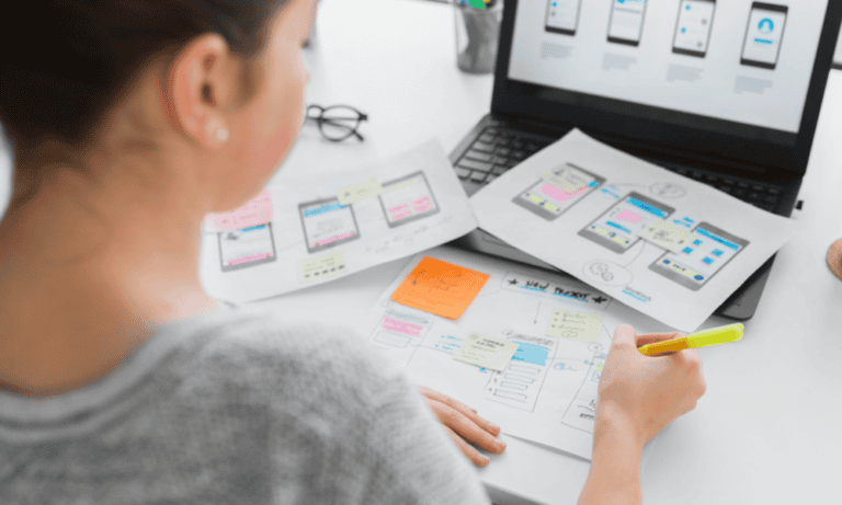Photo of a UX Designer working remotely.