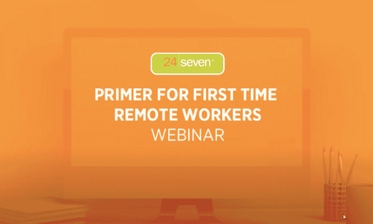 Photo of 24 Seven's working from home webinar.