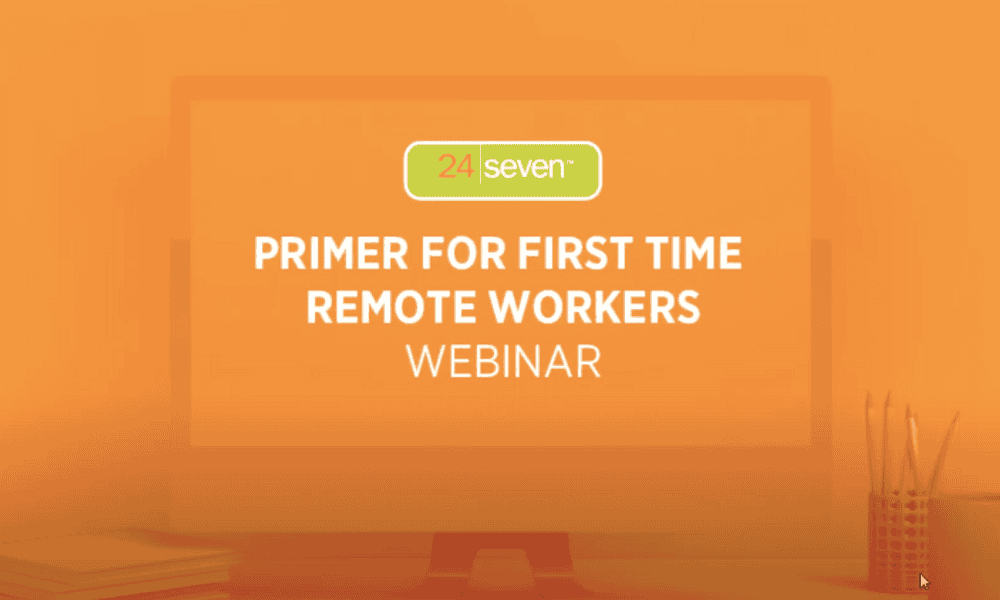 Photo of 24 Seven's working from home webinar.