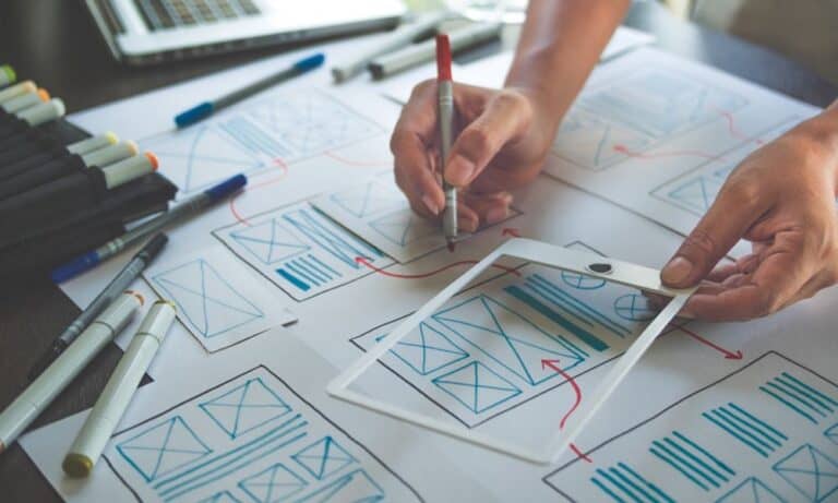 Person creating a UX map