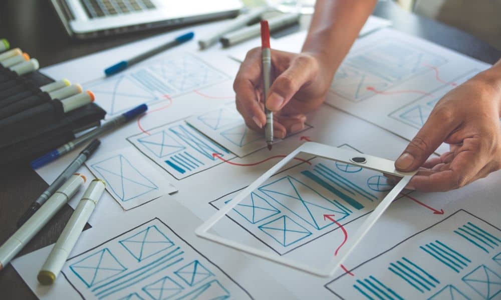 Person creating a UX map