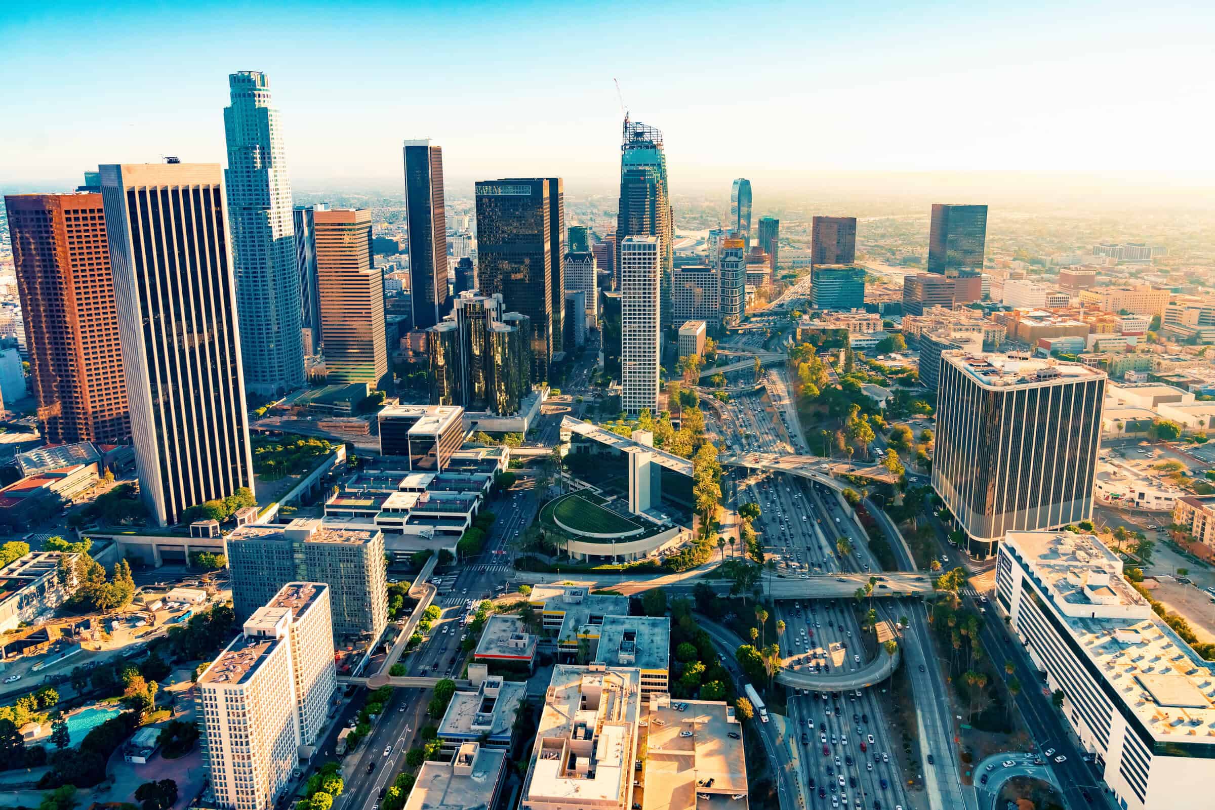 Photo of the Los Angeles skyline.